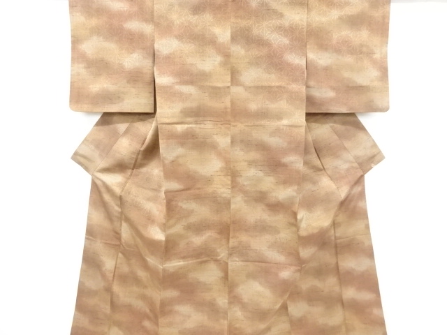 JAPANESE KIMONO / ANTIQUE KIMONO / SILK / FUSHI TSUMUGI / WOVEN ASANOHA